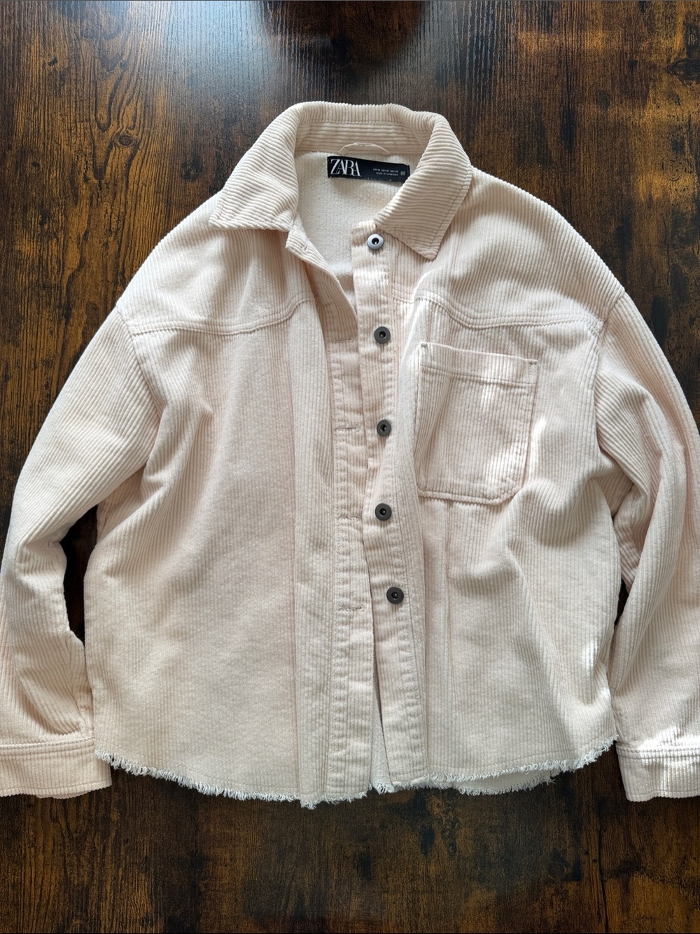 ZARA Cream Corduroy Shacket Jacket